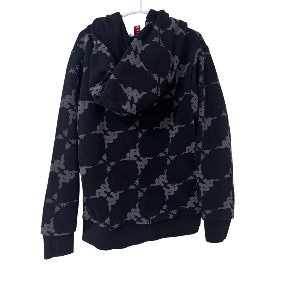 Kappa Kids Black gray Logo Hooded Sweatshirt size 6
